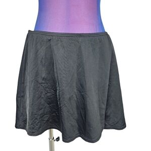 Assets by Spanx Wrap Skirtini Swim Skirt Tummy Tamer Jet Black‎ Size XL Women S8